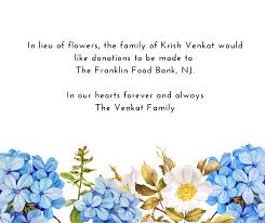 2013 1h 34m drama, romance + playlist. In Lieu Of Flowers The Family Of Krish Venkat Memorial Facebook