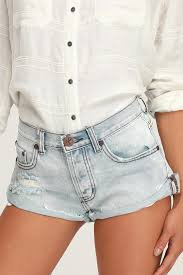 bandits light wash distressed denim shorts