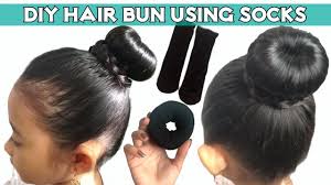 Carefully brush your hair before making a sock bun. Diy Hair Bun Using Socks Hairstyle Youtube