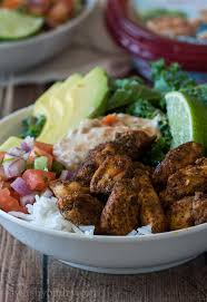 Spicy Chicken Burrito Bowls Recipe Chicken Burritos Spicy Chicken Recipes