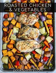 Roasted Chicken And Vegetables Sheet Pan Supper In 2020 Sheet Pan Dinners Chicken Chicken And Vegetables Sheet Pan Suppers