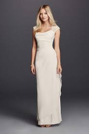 While this dress isn't labeled as a wedding dress, it would make a lovely wedding gown for the mature bride who doesn't want to show too much skin. Wedding Dresses For Older Brides Mature Wedding Dresses David S Bridal