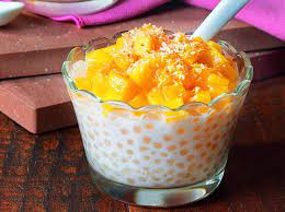 Mango Tapioca In Coconut Milk Mango Dessert Desserts Tapioca Recipes