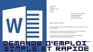 We did not find results for: Word Demande D Emploi Simple Et Rapide Youtube