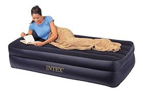 Intex Pillow Rest Raised Airbed With Builtin Pillow And Electric Pump Twin Bed Height 16 12 Continue To T Air Mattress Camping Twin Air Mattress Air Mattress