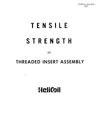 Helicoil Tensile Strength Bulletin 68 2 Pdf Document