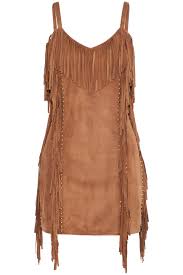 Balmain Fringed Studded Suede Mini Dress In Light Brown Brown Lyst