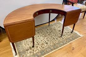 That'd be you!) to sit in the middle and help everyone without each kid. Mahogany Curved Hunt Table Desk Writing Wine Tasting Horseshoe Half Moon At 1stdibs