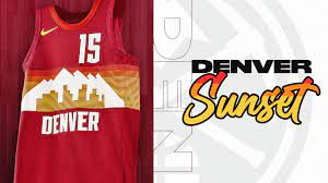 Denver nuggets mascot rocky along with gary harris (14) and darrell arthur (00) unveil their new team jersey on aug. Denver Nuggets Denver Sunset Nba Com