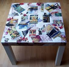 The art of decoupage is a way to turn any ordinary table into a stylish yet functional work of art. Recycle Coffee Table Decoupaged Frugalncrafts
