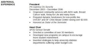 Optional Resume Sections Additional Experience
