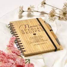 Engraved Bamboo Mother S Day Recipe Book Personalised Favours