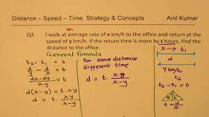 Linear System Test Distance Time Speed Word Problem Youtube