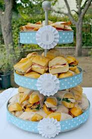 Love This Saves Space And Gives Vertical Appeal On Table Baby Boy Shower Baby Shower Planning Baby Shower