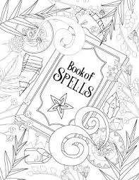 Book Of Spells Witch Coloring Pages Coloring Books Book Of Shadows