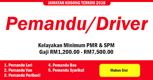 Jawatan kosong terkini kerajaan dan swasta di seluruh malaysia tahun 2020. Jawatan Kosong Sebagai Pemandu Kelayakan Minimum Pmr Spm