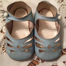Adorable Vintage 1920 S Wee Walkers Blue Leather Button Baby Childs Shoes Vintage Child Shoes Doll Shoes Baby Doll Shoes