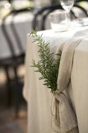 Burlap Table Runners Tied With Sprigs Of Greenery Table Decorations Byron Bay Weddings Wedding Table