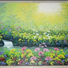 Lukisan bagian tengah ditempatkan sedikit lebih rendah daripada lukisan di bagian tepi dan membuatnya nampak lebih menarik. Jual Lukisan Bunga Bunga Indah Nan Cantik Di Tepi Sungai Kab Tabanan Juragan Lukisan Tokopedia