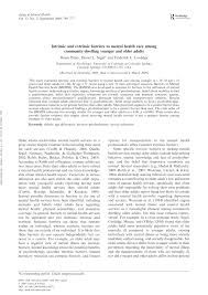 Pdf Intrinsic And Extrinsic Barriers To Mental Health Care Among Community Dwelling Younger And Older Adults