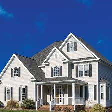 Pacific blue vinyl siding by certainteed this photo shows the straight edge shake siding in the gable area. Soffit Siding Roof Flashing Products Roofing Accessories Rollex