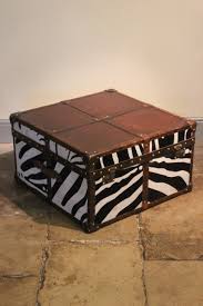 Vintage wooden treasure chest storage trunk organizer box coffee table retro antique chest storage ottoman on wheels vintage suitcases and trunks large treasure trunk chest tables for living room. Very Stylish Zebra Skin Leather Bespoke Trunk Coffee Table Leather Trunks Luggage