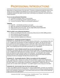Professional Introductions Handout Student Life College Resources Introduction