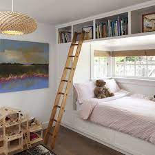 Great Use Of Space For A Small Kids Bedroom Built In Bed With Storage Over And Under Window Artistic Designs For Living Bed Nook Built In Bed Bedroom Design