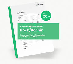 Bewerbung Als Koch Kochin Text Word Vorlage Muster Jetzt Downloaden