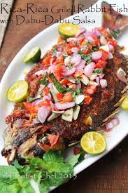 Ikan Baronang Bakar Bumbu Rica Rica Sambal Dabu Dabu Grilled Rabbit Fish With Spicy Rica Rica Dabu Dabu Salsa Pork Ribs Grilled Sambal Health Cooking