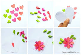 You'll be using these materials to make diy paper flowers like roses, peonies, dahlias, anemones, cherry blossoms, and other pretty flowers that you'll love creating. Homemade Heart And Flower Card Craft For Kids Buggy And Buddy