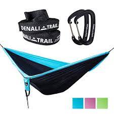 The backpacking hammock can be used for camping, travel, beach, yard. Denali Trail Ultralight Double Hammock Set Premium Wiregate Carabiners And Free Tree Straps Best Hammock For Backpa Double Hammock Tree Straps Backyard Camping