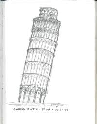 Sketches Leaning Tower Of Pisa Tower Leaning Tower