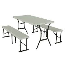 Lifetime 5 Foot Table And Bench Combo Light Commercial 80502 Walmart Com Lifetime Tables Folding Table Table
