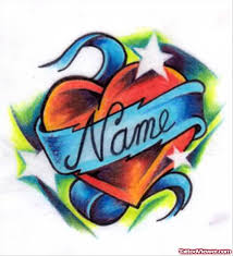 Heart at times will accompany a name of a loved one or a message. Name Banner And Heart Tattoo Design