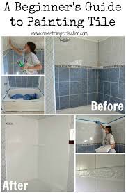 What to paint on a tile. How To Refinish Outdated Tile Yes I Painted My Shower Domestic Imperfection