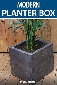 Diy modern wood planter box. Diy Modern Planter Box Made With 2x4 S Modern Planters Planter Boxes Modern Planters Outdoor