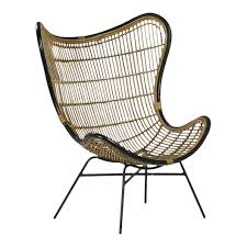 Bamboo Black Scoop Chair Woven Chair Occasional Chairs Outdoor Dining Chair Cushions