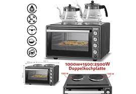 ICQN 42 Liter Minibackofen mit Kochplatten, 3800 W, Umluft, Pizza-Ofen,  Doppelverglasung, Drehspieß Minibackofen | MediaMarkt