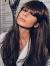 Long Dark Hair With Long Bangs