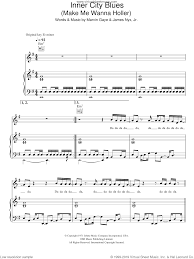 The song inner city blues (makes me wanna holler) was written by marvin gaye and james nyx jr. Gaye Inner City Blues Make Me Wanna Holler Sheet Music For Voice Piano Or Guitar