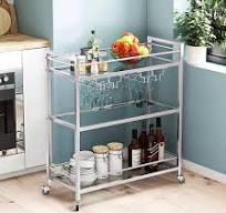 Amazon.com: LORMITER Carritos de barra de cristal plateado ...