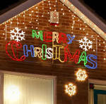 Amazon.com: LAMPHOME [Extra Large 90.5"x41" Twinkle 985LED Merry Christmas  Motif Super-Bright Multi LEDs Outdoor Christmas Decoration with 11 ...