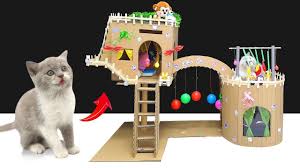 How To Make Amazing Kitten Cat Pet House From Cardboard Diy Cat Pet House For Cute Kitten Cardboard House By Life Of Pets Hamham In 2020 Kittens Cutest Cat Diy Cardboard House