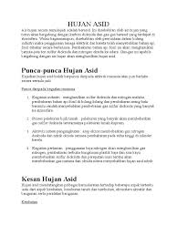 Hujan asid secara semulajadi adalah berasid. Hujan Asid