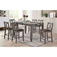 Thirty inches for a tabletop is soooo 20th century, and the international concepts edgewood counter height rectangular dining table with butterfly extension is here to raise the standard for tables everywhere. Norabel Counter Height Rectangular Dining Room Set Gray Oak Acme Furniture Furniture Cart