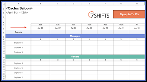 How To Make A Restaurant Work Schedule With Free Excel