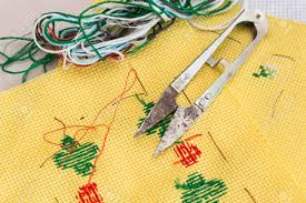 Embroidery Cross Stitch Kit Of Fabric Needle Thread Scissor