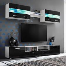 Composé d'un banc tv + 5 rangements a porte abattante dont 3 vitrées + 1 niche et 1 étagère. Ensemble Mural Pour Tv 5 Pcs Avec Lumieres Led Noir Brillant Achat Vente Meuble Tv Mural Ensemble Mural Pour Tv 5 Pcs Cdiscount