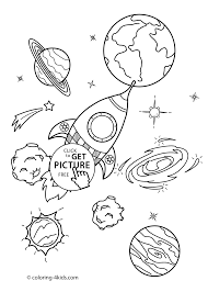 Supercoloring.com is a super fun for all ages: Space Coloring Pages For Kids With Rocket Printable Free Coloing 4kids Com